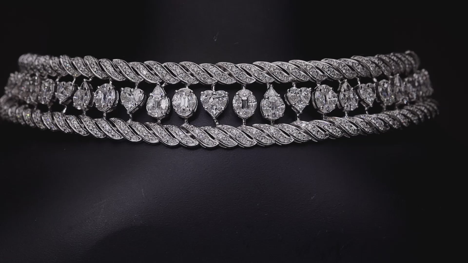 Twisted Cable Diamond Choker Set