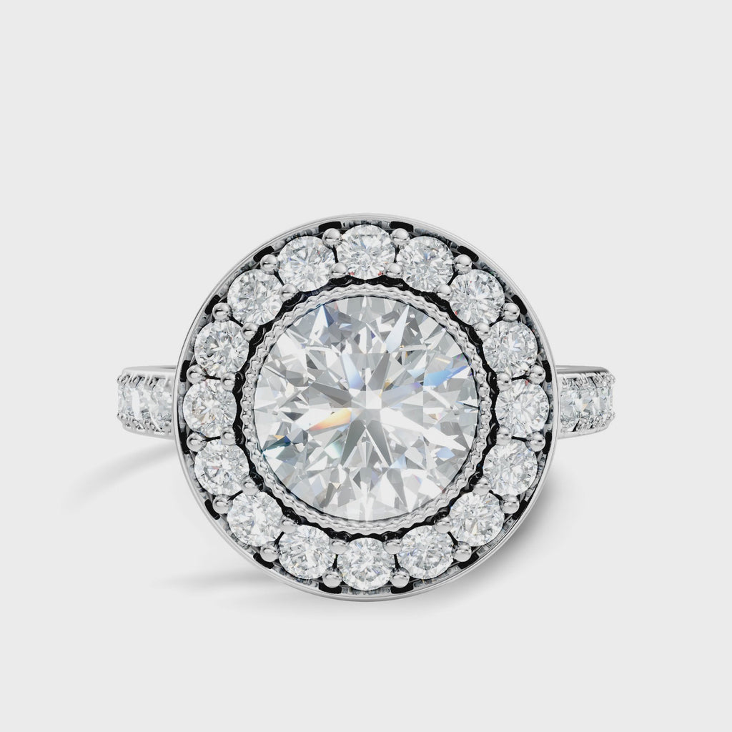 Milgrain Halo Solitaire