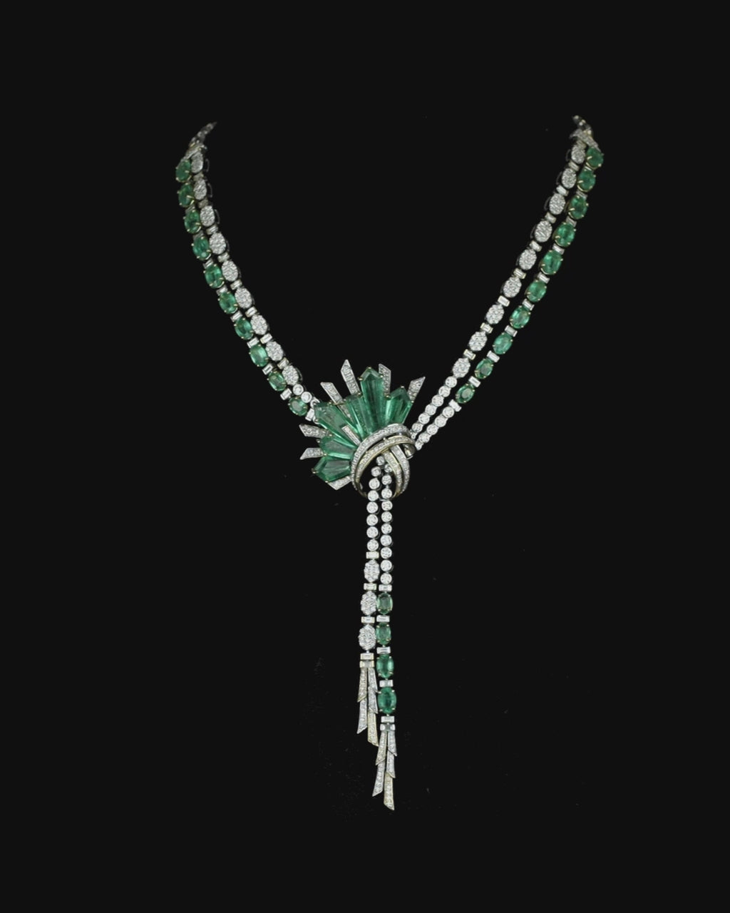 Emerald Ribbon Cascade Set