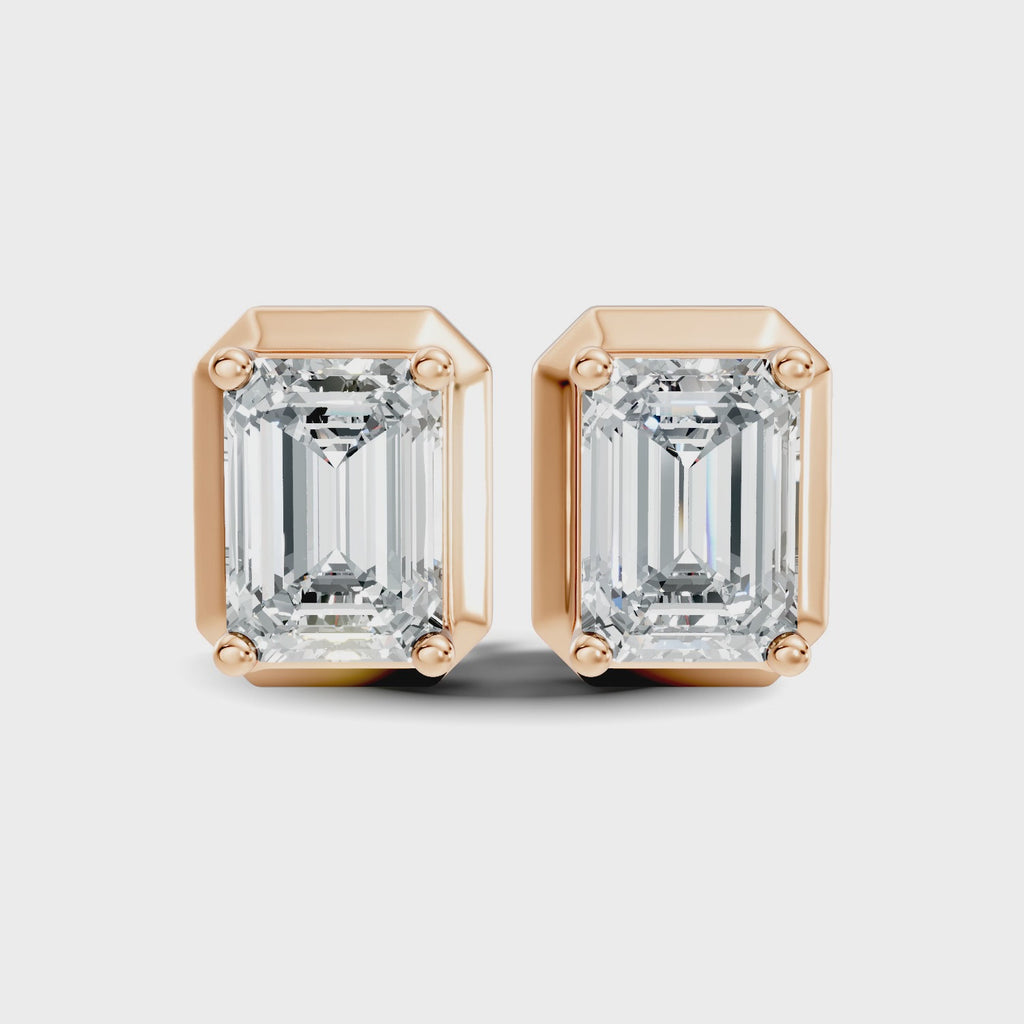 Empress Emerald-Cut Studs