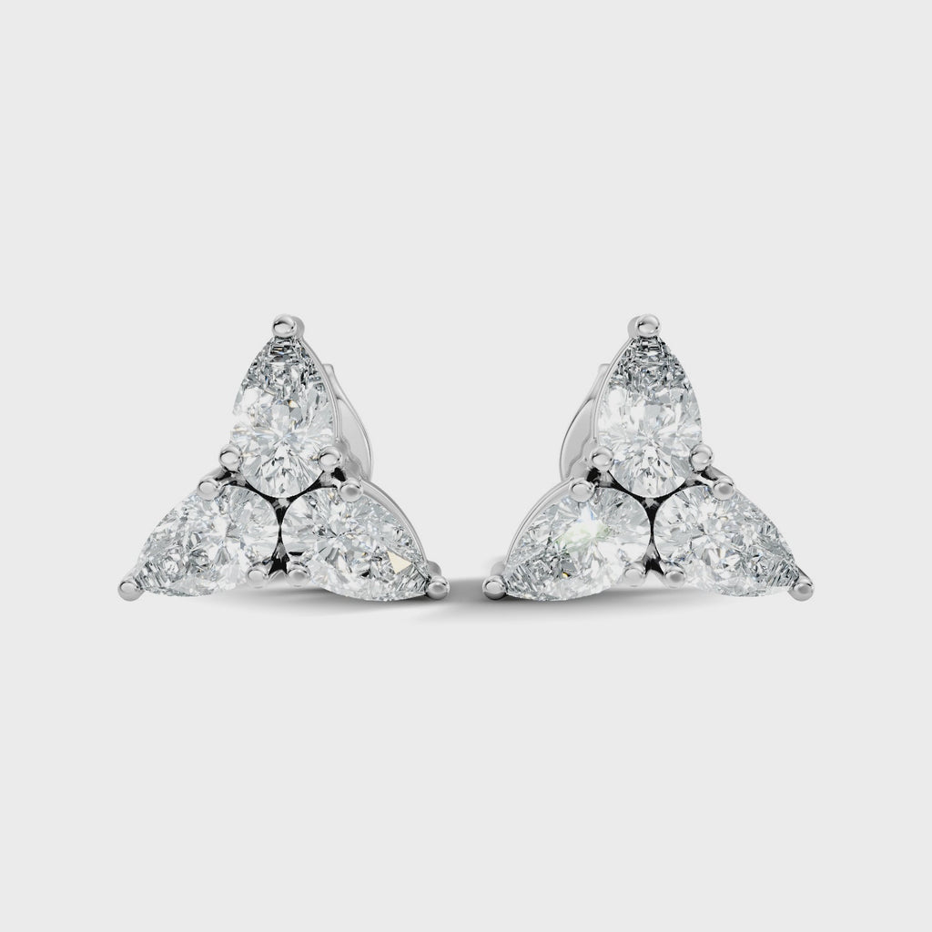 Pear-Cut Trinity Studs