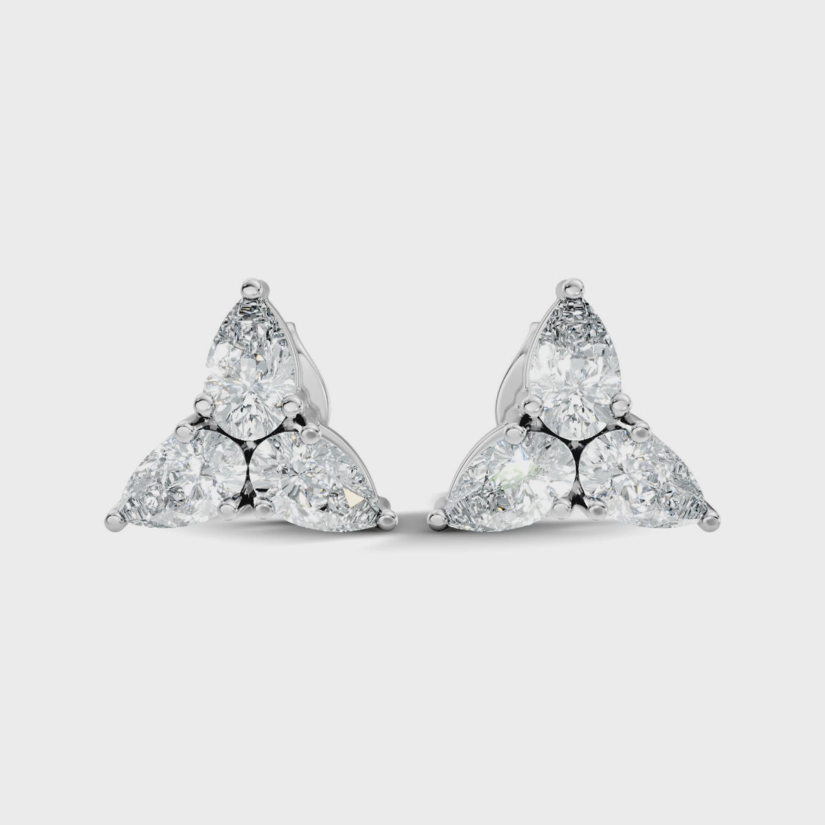Pear-Cut Trinity Studs