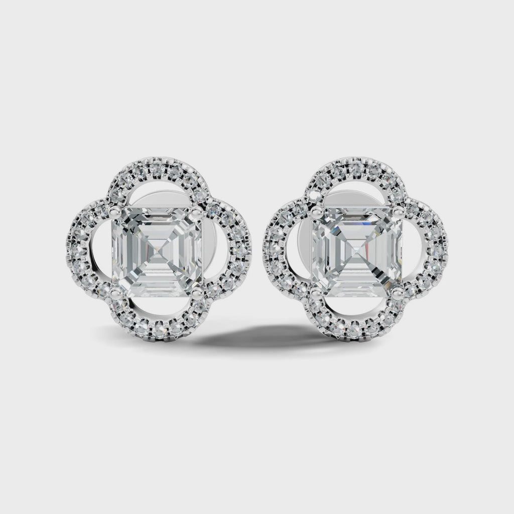Clover Asscher Studs