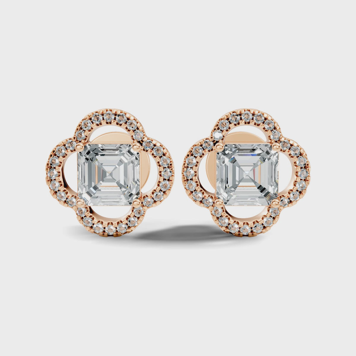 Clover Asscher Studs