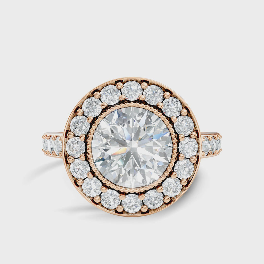 Milgrain Halo Solitaire