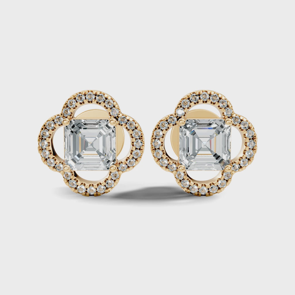 Clover Asscher Studs