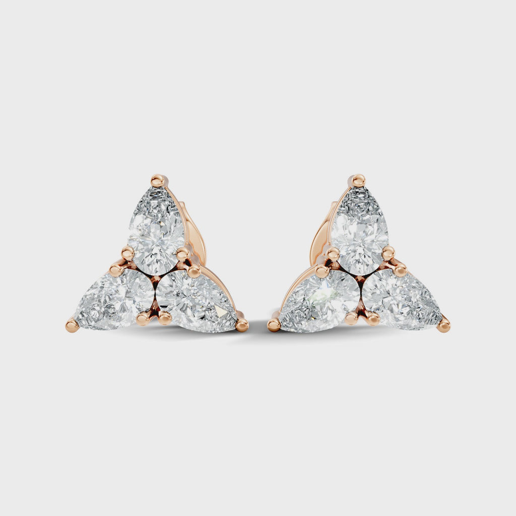 Pear-Cut Trinity Studs