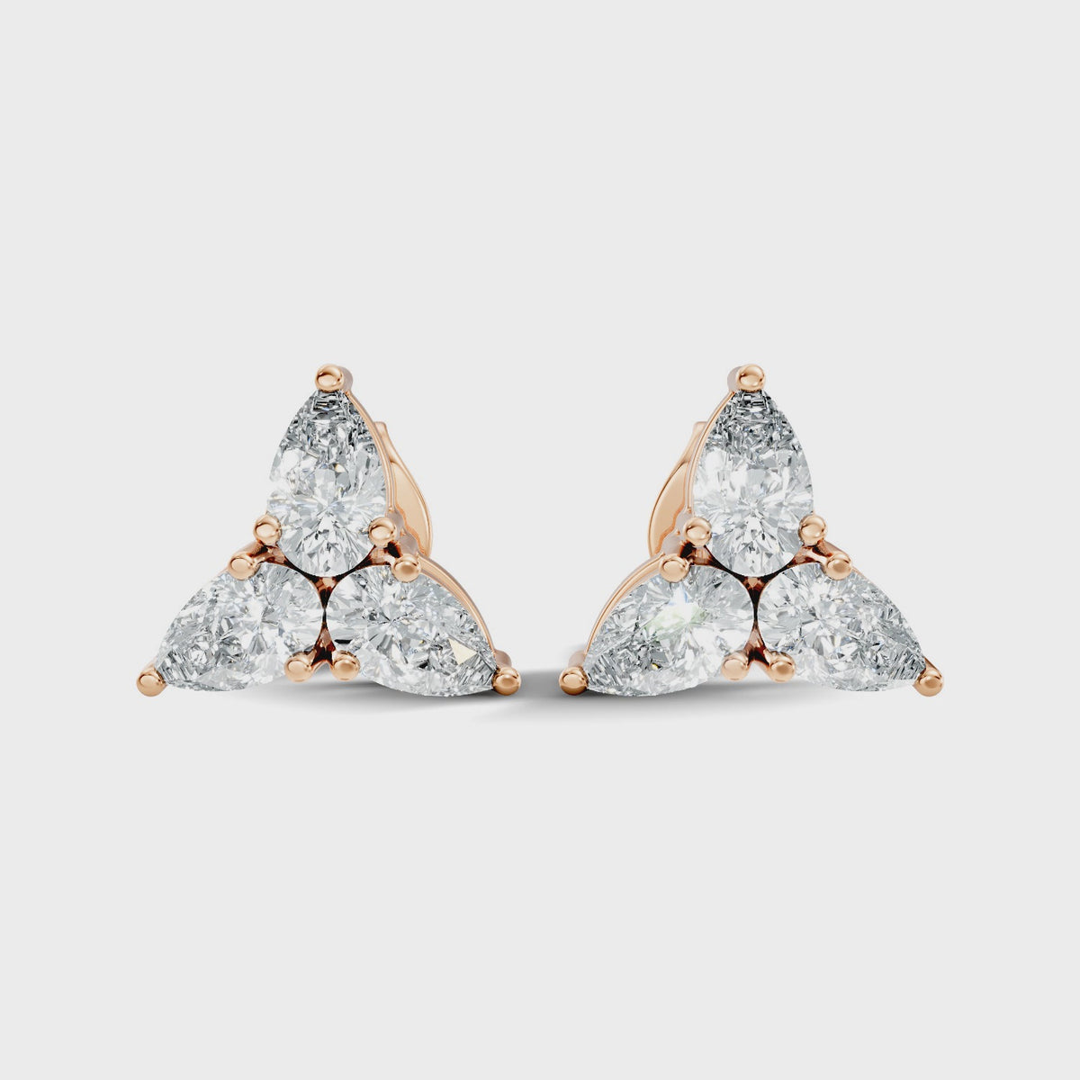Pear-Cut Trinity Studs
