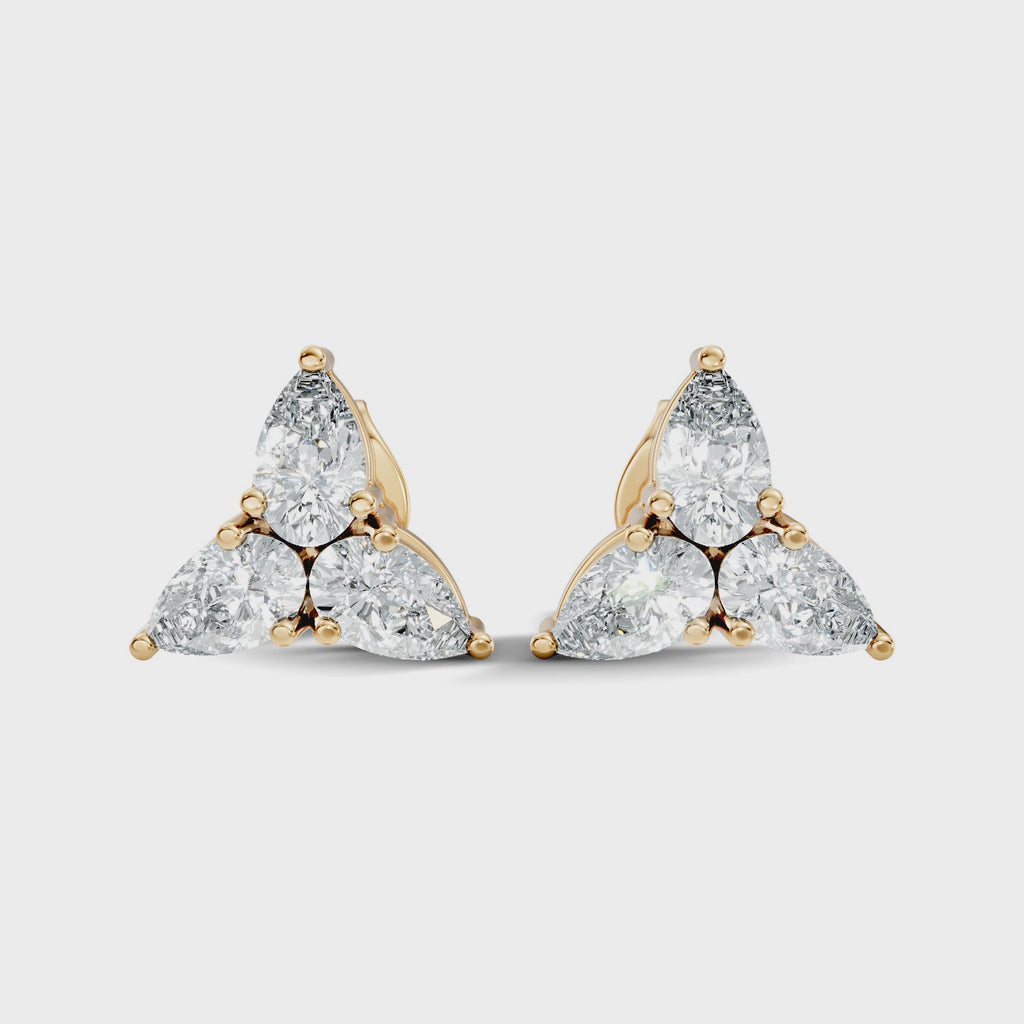 Pear-Cut Trinity Studs