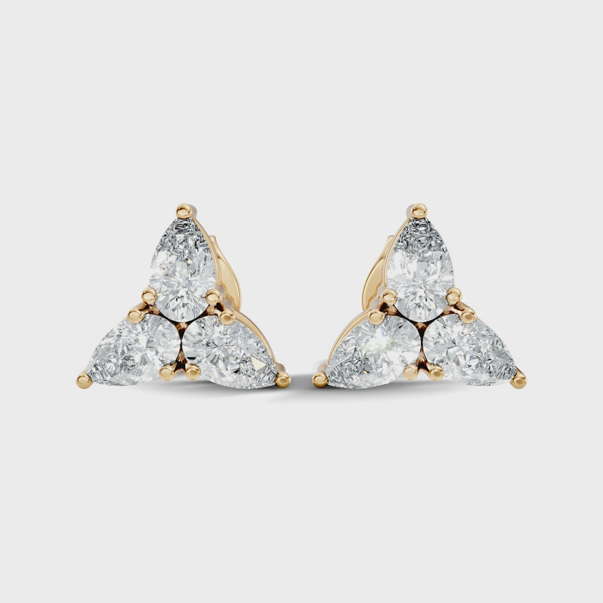 Pear-Cut Trinity Studs