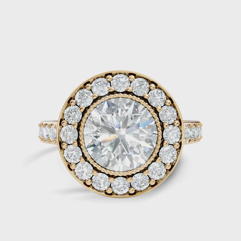 Milgrain Halo Solitaire