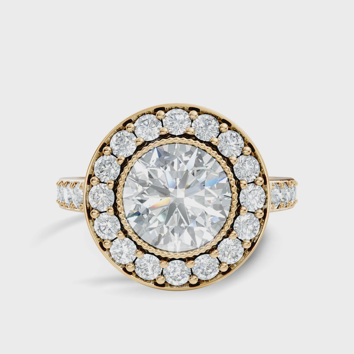 Milgrain Halo Solitaire